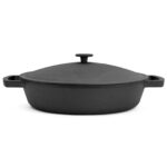 Ø36cm Gusseisenpfanne mit Deckel aus Gusseisen Bräter Schmortopf aus Gusseisen zwei Griffe Servierpfanne