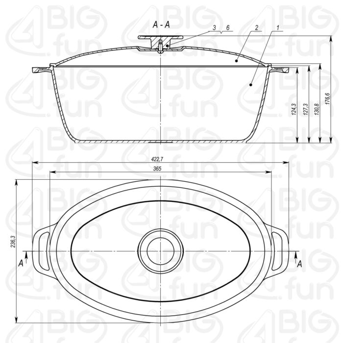 Bräter 6L Gänsebräter aus Gusseisen / Entenbräter / Hähnchenbräter