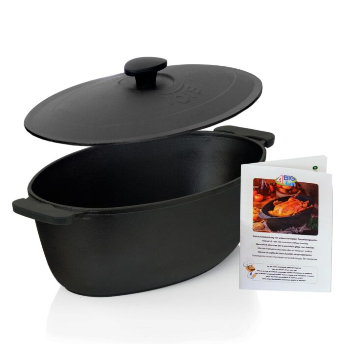 Bräter 6L Gänsebräter aus Gusseisen / Entenbräter / Hähnchenbräter