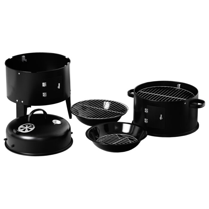 Räucher Ofen - Rund Holzkohlegrill - Camping Mini Tisch Smoker