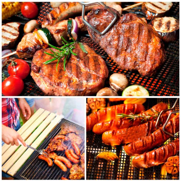 Grillgitter Wiederverwendbar Backmatte Grillmatte Grill Unterlage Matte