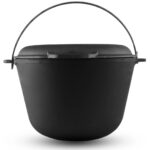 Kazan Schwenktopf Gusseisen Kasan Deckel-Bratpfanne Campingtopf Kessel