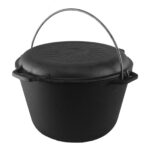 Kazan Schwenktopf Gusseisen Kasan Deckel-Bratpfanne Campingtopf Kessel