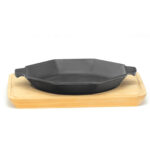 Servierpfanne 14 cm mit Holzuntersetzer