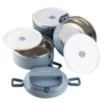Lunchbox 3 Etagen Frischhaltedose Essensbehälter Lunch Box Brotdose Frühstücksdose Blau