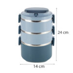 Lunchbox 3 Etagen Frischhaltedose Essensbehälter Lunch Box Brotdose Frühstücksdose Blau