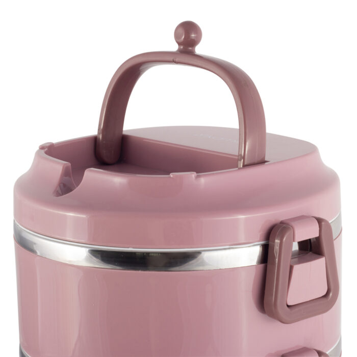 Lunchbox 3 Etagen Frischhaltedose Essensbehälter Lunch Box Brotdose Frühstücksdose Rosa