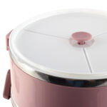 Lunchbox 3 Etagen Frischhaltedose Essensbehälter Lunch Box Brotdose Frühstücksdose Rosa