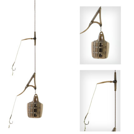 Karpfenmontage Feeder Carp für Boilie Karpfen Angeln Grundmontage mit zwei Haken