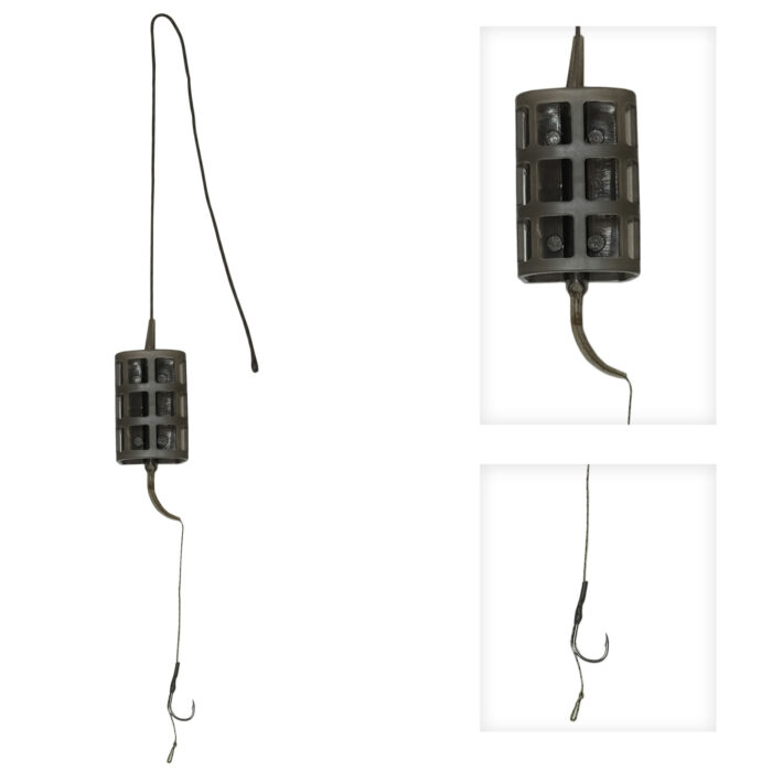 Karpfenmontage Feeder für Boilie Karpfen Angeln Grundmontage mit Haken #4 40g