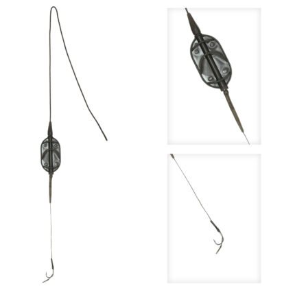 Feeder ARC FLAT für Boilie Karpfen Angeln Grundmontage Futterkorb mit Haken #6 30g