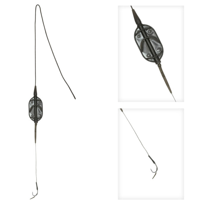 Feeder ARC FLAT für Boilie Karpfen Angeln Grundmontage Futterkorb mit Haken #6 30g
