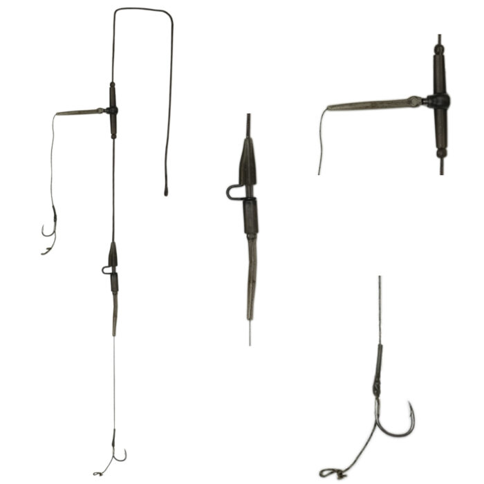 Secure Clip Leadcore für Boilie Karpfen Angeln Grundmontage Futterkorb mit zwei Haken #4