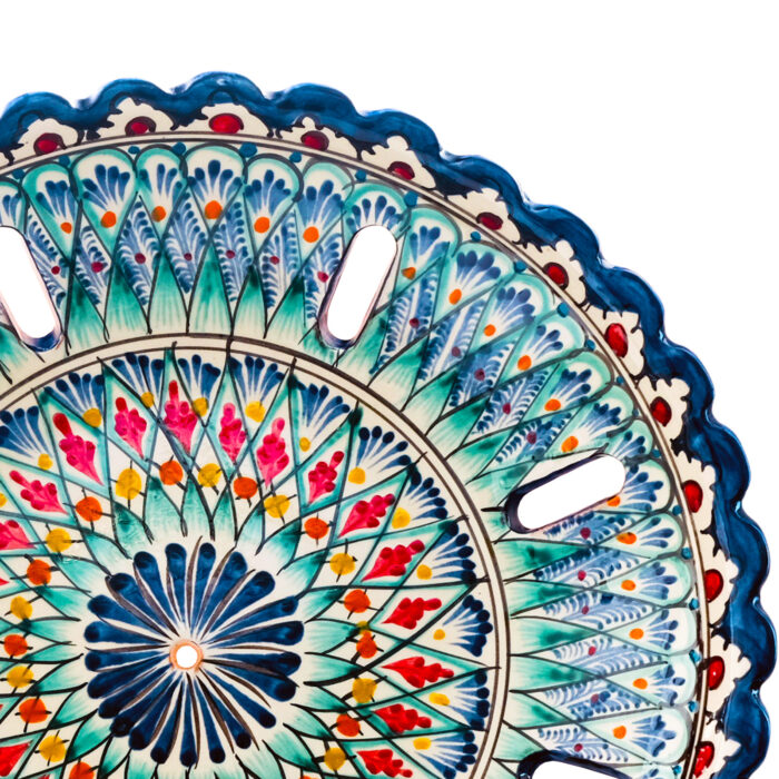 Oriental Obstschale Ceramics Gerillt Teller Plate Handgemalt Glasur Dekorativ