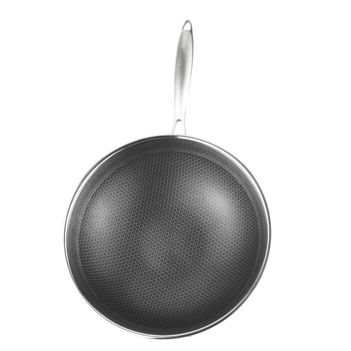Ø28cm Pfannkuchen Pfanne aus Edelstahl Induktion Bratpfanne Blinis Crêpes Crêpepfanne Omeletts WabenstrukturØ28cm Pfannkuchen Pfanne aus Edelstahl Induktion Bratpfanne Blinis Crêpes Crêpepfanne Omeletts Wabenstruktur