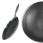 Ø28cm Pfannkuchen Pfanne aus Edelstahl Induktion Bratpfanne Blinis Crêpes Crêpepfanne Omeletts WabenstrukturØ28cm Pfannkuchen Pfanne aus Edelstahl Induktion Bratpfanne Blinis Crêpes Crêpepfanne Omeletts Wabenstruktur