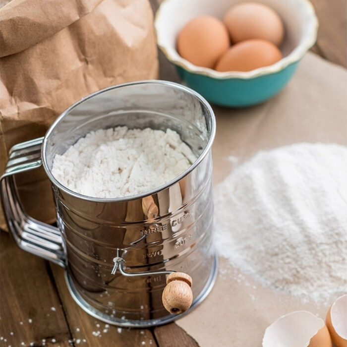 Einhandmehlsieb Mehlsieb Streuer Küchensieb Puderzuckersieb Siebbecher Backsieb
