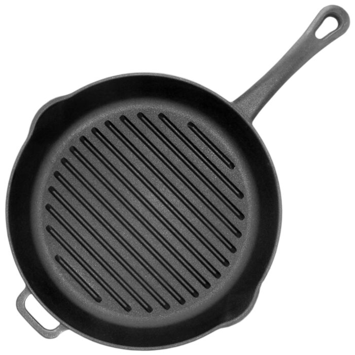 Grillpfanne Gusseisen Steak Bratpfanne Holzgriff abnehmbar
