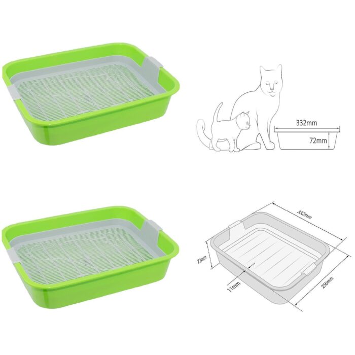 Katzentoilette Tray Schalentoilette Katzenklo Kätzchen WC Reinigungssieb Grün