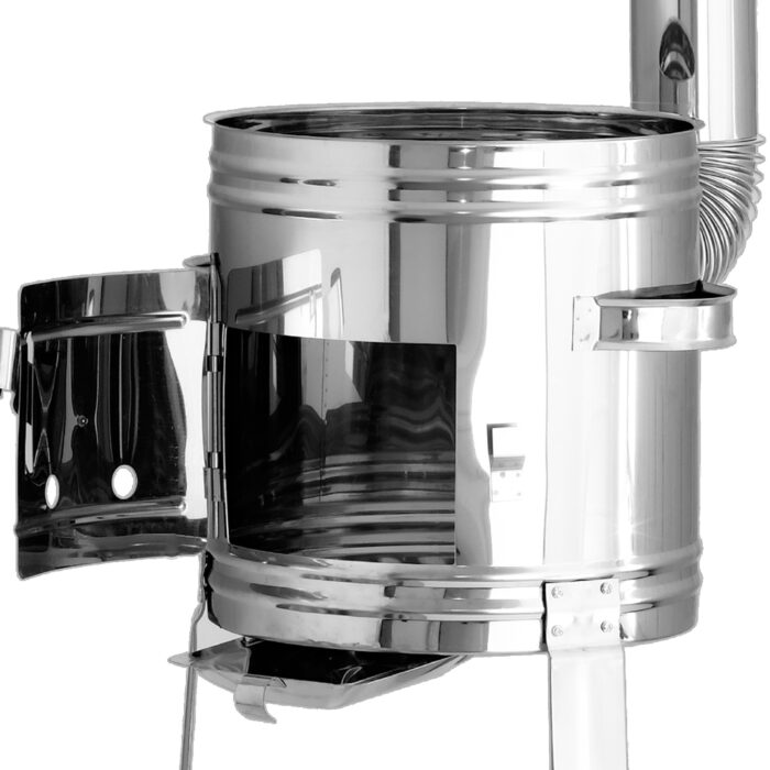 Ø31 Utschak Edelstahl Uchag Campingofen Feuerofen 6L Kazan mit Guseisen Deckel Kasan Eintopfofen Gulaschkanonev