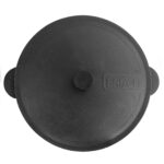 Gusseisenpfanne mit Deckel aus Gusseisen Bräter Schmortopf aus Gusseisen zwei Griffe Servierpfanne