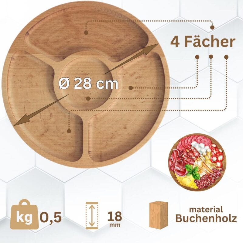 Servierplatte Holz groß Ø28cm Holzplatte kaufen