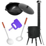 Utschak Abzugsrohr Gusseisen Kasan Gulaschkanone kaufen - Schaumkelle, Suppenkelle, Utschak mit Kasan, Eintopfofen, Utschak kaufen