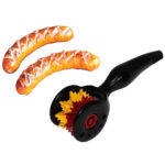 Wurst-Roller Grill Bratwurst Grillzubehör BBQ Wursteinschneider