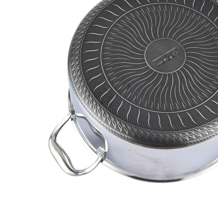 Stielkasserolle 20 cm Edelstahl Universaltopf Glasdeckel Kochtopf  Antihaftbeschichtung