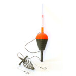 Super Set Posenmontage Futterkorb mit Plankton Fischköder Angelzubehör Vorfachhaken Oberflächenmontage Karpfen Fertig Montage