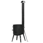 Ø36-Ø49 Uchag 2mm stahl Utschak mit Abzugsrohr Utschag Feldküche Außenküche Eintopfofen Gulaschkanone