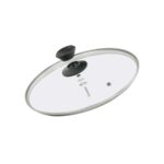 Ø22-28cm Gusseisenpfanne BRIZOLL mit Glasdeckel Bratpfanne aus Gusseisen Eisenpfanne Gusspfanne rund mit Holzgriff INDUKTION für alle Herdarten