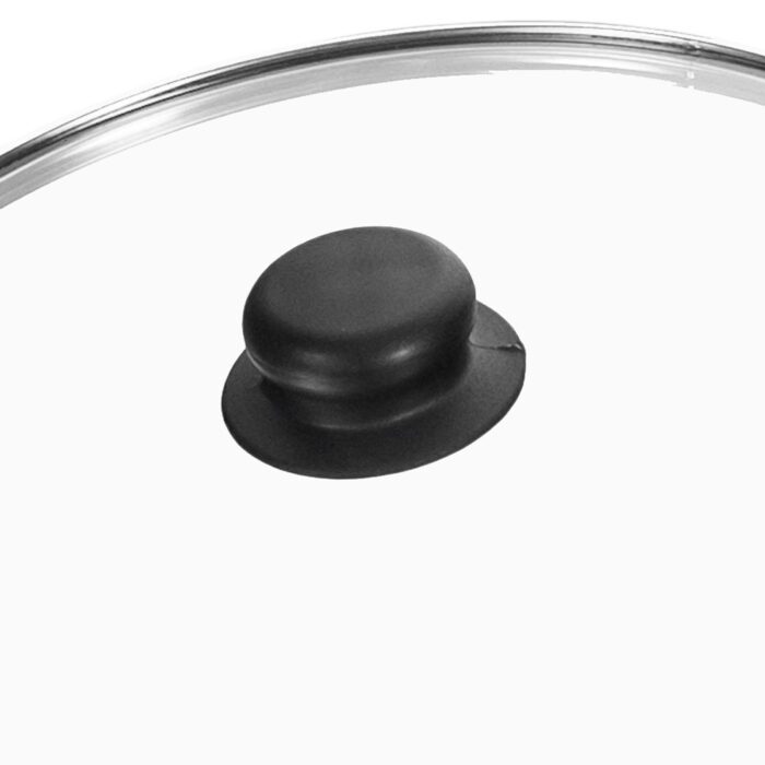 Ø22-28cm Gusseisenpfanne BRIZOLL mit Glasdeckel Bratpfanne aus Gusseisen Eisenpfanne Gusspfanne rund mit Holzgriff INDUKTION für alle Herdarten