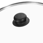 Ø26cm Grillpfanne aus Gusseisen Bräter mit Pressdeckel Glasdeckel Pfannenwender Schmortopf zwei Griffe Servierpfanne Grill