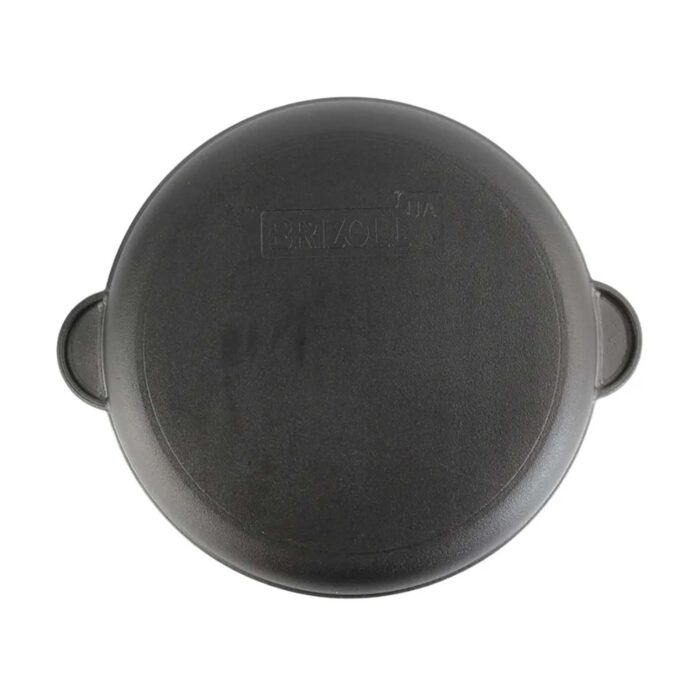 Ø26cm Grillpfanne aus Gusseisen Bräter mit Pressdeckel Glasdeckel Pfannenwender Schmortopf zwei Griffe Servierpfanne Grill