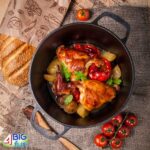 Gusseisen Topf 4L mit Deckel-Bratpfanne Kochtopf aus Gusseisen