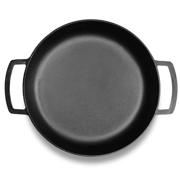 Ø36cm Gusseisenpfanne mit Deckel-Bratpfanne aus Gusseisen Bräter Schmortopf aus Gusseisen zwei Griffe Servierpfanne kaufen