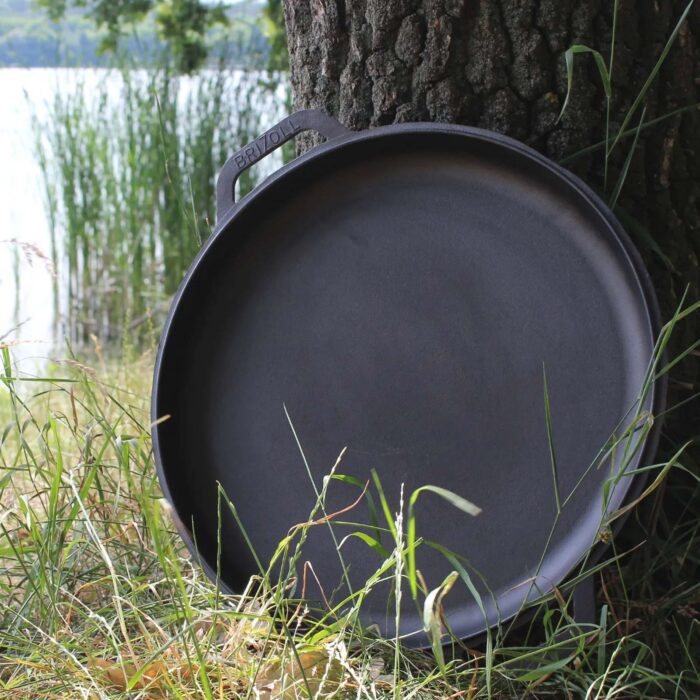 Ø36cm Gusseisenpfanne mit Deckel-Bratpfanne aus Gusseisen Bräter Schmortopf aus Gusseisen zwei Griffe Servierpfanne kaufen