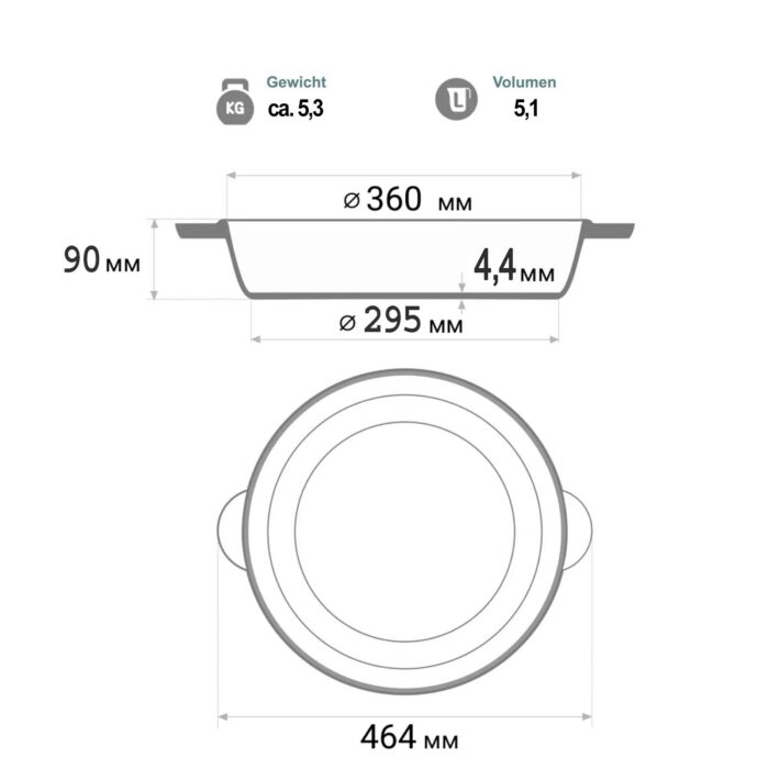 Ø36cm Gusseisenpfanne mit Deckel-Bratpfanne aus Gusseisen Bräter Schmortopf aus Gusseisen zwei Griffe Servierpfanne kaufen