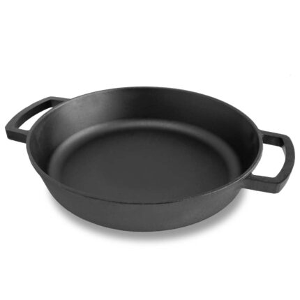 Gusseisenpfanne mit Deckel-Grillpfanne aus Gusseisen Bräter Schmortopf aus Gusseisen zwei Griffe Servierpfanne kaufen