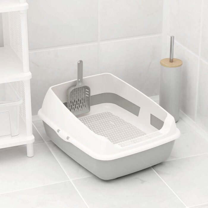 8576 Katzentoilette Schalentoilette Katzenklo Abnehmbarer HochrandKatzentoilette Schalentoilette Katzenklo Abnehmbarer Hochrand