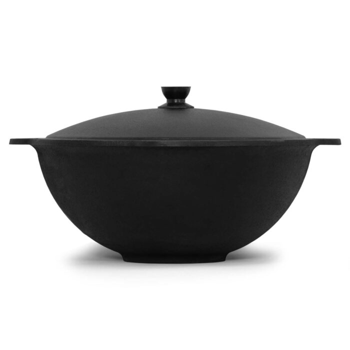 Kasan Gusseisen Bratpfanne mit Deckel mit Schaumkelle kaufen - Kasan mit Deckel, Wok Pfanne, Bratpfanne kaufen, Kasan kaufen