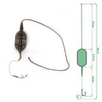 Feeder CLASSIC FLAT für Boilie mit Schimmel Karpfen Angeln Grundmontage Futterkorb mit Haken #4 30 40 50 60 g