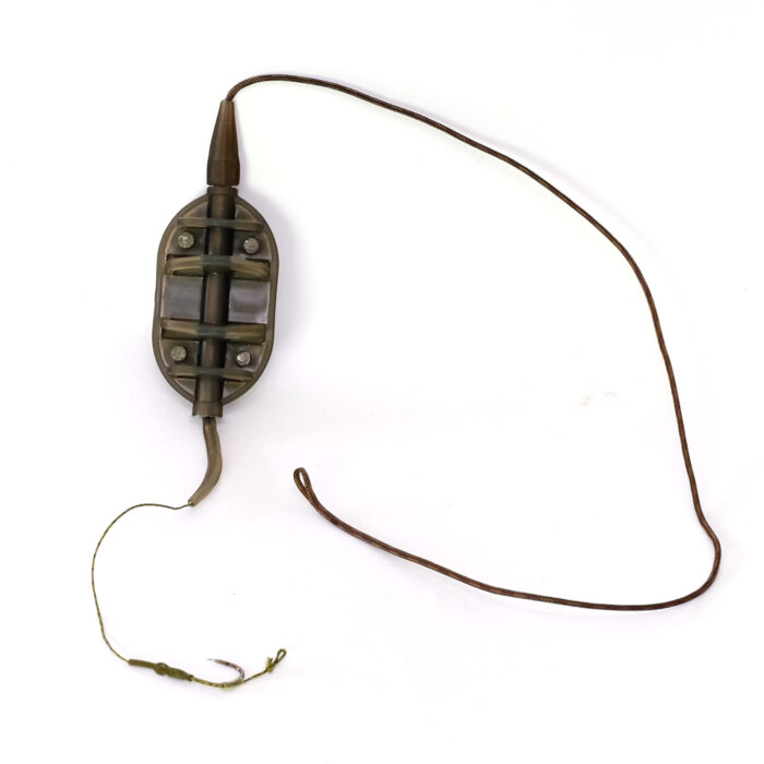 Feeder CLASSIC FLAT für Boilie mit Schimmel Karpfen Angeln Grundmontage Futterkorb mit Haken #4 30 40 50 60 g