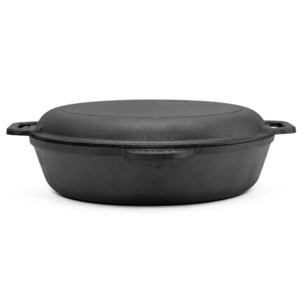set000849_02_Gusseisenpfanne_Deckel-Bratpfanne_Gusseisen_Brater_Schmortopf_zwei_Griffe_Servierpfanne_kaufen
