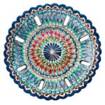 Oriental Obstschale Ceramics Gerillt Teller Plate Handgemalt Glasur Dekorativ