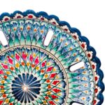 Oriental Obstschale Ceramics Gerillt Teller Plate Handgemalt Glasur Dekorativ