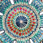 Oriental Obstschale Ceramics Gerillt Teller Plate Handgemalt Glasur Dekorativ