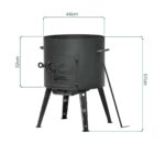 Ø49 Uchag 2mm stahl Utschak mit Abzugsrohr 22L Kazan Eben Grillfächer Schaumkelle Suppenkelle Utschak Utschag Kasan Feldküche Außenküche Eintopfofen Gulaschkanone