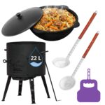 Ø49 Uchag 2mm stahl Utschak 22L Kazan Eben Grillfächer Schaumkelle Suppenkelle Utschak Utschag Kasan Feldküche Außenküche Eintopfofen Gulaschkanone